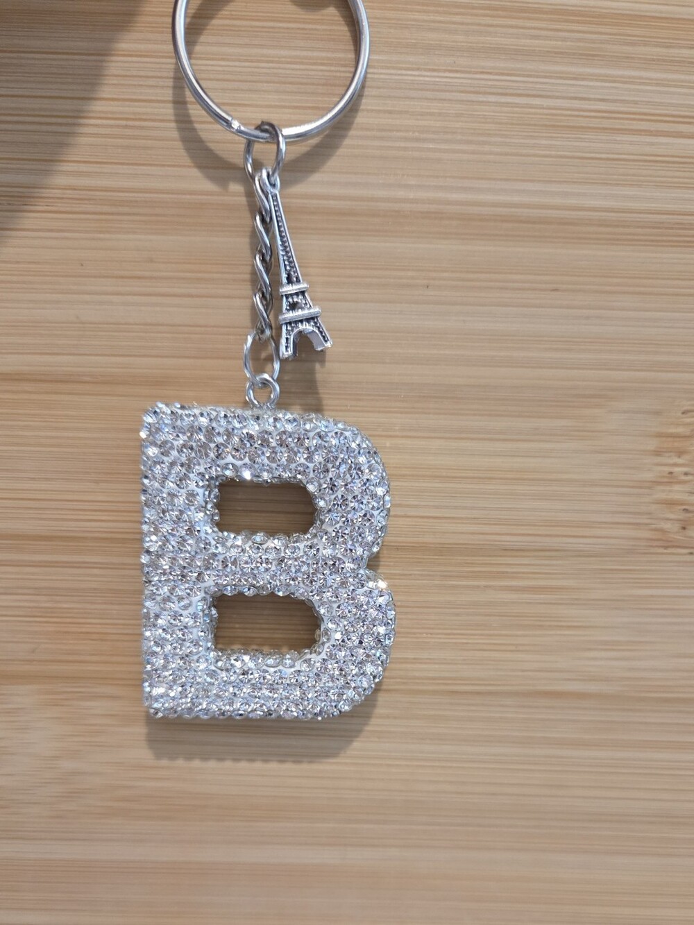 NWT - Bling Rhinestone Letter 'B' Eiffel Tower Keychain